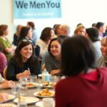 Diverse women networking at a breakfast event in Toronto.