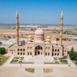Aerial view of Al-Nouri Mosque Complex in Mosul.