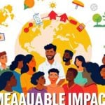 Diverse team collaborating for global development and impact.