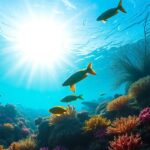 Colorful coral reefs with diverse marine life underwater.