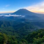 Mount Kilimanjaro with lush forests and diverse wildlife.