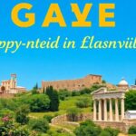 Scenic view of Greek cultural landscape with ruins.