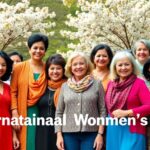 Group of diverse women smiling in a sunny outdoor setting.