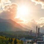 Canada's landscape blending nature and industrial development.