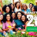 Diverse women celebrating together in a natural setting.