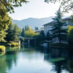Tranquil Bellagio Center landscape inspiring creativity and innovation.