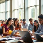 Students, researchers collaborate in vibrant Indian university.