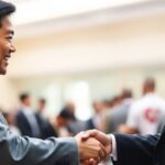 Japanese and Nigerian officials shaking hands.