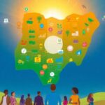 Vibrant map of Nigeria showing diverse economic sectors and future growth.