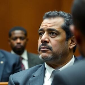 Chad opposition leader Succès Masra in a courtroom.
