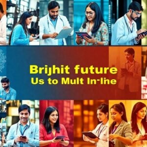 Indian researchers and professionals collaborating and innovating.