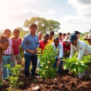 People collaborating on global poverty eradication efforts.