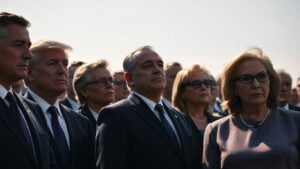 US lawmakers united in a serious, determined stance.