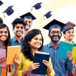 Indian students celebrating academic opportunities and success.