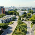 European and Indian modern city with green innovations