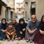 Iranian families in a modest urban neighborhood